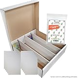 collect-it.de 1 Riesen Deck-Box + 10 Kartentrenner - Aufbewahrung (weiß) für 4000 Karten (kompatibel mit Magic/Pokemon/Yugioh/Match Attax Karten) + 40 exklusive collect-it.de Hüllen