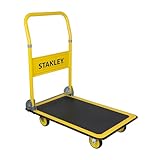 STANLEY klappbarer Plattformwagen, Tragkraft 150kg, SXWTD-PC527, Transportwagen, Lagerwagen, Paketwagen, Abmessungen Ladefläche 73,5x47cm, Schiebebügelwagen