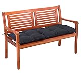 DETEX® Bankauflage Sitzkissen Anthrazit Polyester Visko-Effekt 110x45cm Sitzpolster Gartenbank Bank Kissen Polster Auflage Rückenkissen Bankkissen Sitzauflage 2-Sitzer