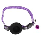 Happyyami Katzenhalsband Hundehalsbandhalter Einfache Gürtel Kragen Buster Glocke Hund Für Große Hunde Puzzle Rassen Kette Hund Mittel Bellen Für Hunde Nylon Violett