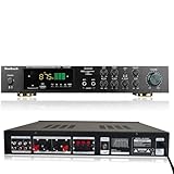 KEESUNG HiFi VerstäRker 5 Kanal Digital FM USB Stereo Amplifier, Bluetooth Stereo Audio Stereo Amplifier Digital Stereo Amplifier mit Fernbedienung, für Outdoor, Desktop, Studio