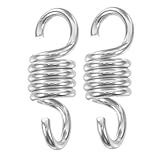 DIKACA 2 Stück Swing-Feder-Zubehör drinnen Frühling mit Schaukelstuhl Feder Suspension Schwingfedersatz Hängematten-Befestigungsfeder Hängematten-Schaukelfeder Galvanisiertes Eisen Silber