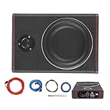 OUBUBY 8 Zoll 600W Untersitz Auto Subwoofer 12V Schlanker Auto Subwoofer mit Stromversorgung High Power Pure Bass Untersitz Leistungsverstärker Lautsprecher für Auto LKW Wohnmobil