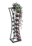 DanDiBo Weinregal Metall Schwarz Stehend Mika 80 cm 96536 Flaschenregal Flaschenständer Flaschenhalter Schmal Modern