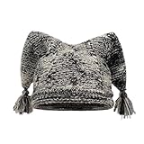 Mocoocouture Winter Warmer Gestrickter Für Frauen Clown Horn Schädel Outdoor Aktivitätskappen Für Skicamping Cleascle Cloud Headwear Strick Mützen