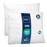 LILENO HOME Kopfkissen 80x80 [2er Set] - Kissen 80x80 für einen erholsamen Schlaf - Bettkissen 80x80 Kochfest bis 95°C u. antibakterieller Ausrüstung - Allergiker Kissen als Pillow 80x80