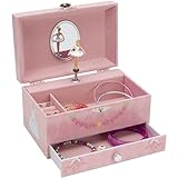 Jewelkeeper - Musikalische Schmuckkästchen Mädchen mit ausziehbarer Schublade, Blumenballerina Design - Spieluhr mit Das Swan Lake Song, Ideal ballerina geschenke für mädchen