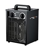 Climative Heizlüfter 3kW Elektroheizung Heizung Elektrisch mit Thermostat IP24 EH-3 PRO Werkstattheizung 495 m³/h Heizkörper Heater Garage Bauheizer Heizlüfter energiesparend