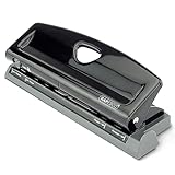 Rapesco 1725 Verstellbarer 6-Fach-Locher, 9 Blatt Stanzkapazität, Schwarz