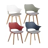 GrandCA HOME 4er-Set Nordischen Küchenstühlen, Esszimmerstuhl mit Massivholzbeinen, Gepolsterte Stühle für Schlafzimmer, Wohnzimmer, Küche, Mischen