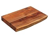 Zassenhaus Schneidebrett aus Akazienholz | Hackblock Massiv | Holzschneidebrett für Fleisch | nachhaltig angebautes Hartholz | Küchenbrett | 41×30×5 cm