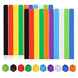 Yimomoyi 200 Stück Steckwürfel Mathe Würfel, Mathematik Würfel, Lernen Lernspiele, Rechenwürfel Mathe Dice ab 3-8 Jahren Jungen und Mädchen, 10 Farben