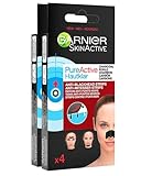 Garnier SkinActive Pure Active Strip Zone T Anti Mitesser Pflaster mit Kohlenstoff für Nase Stirn und Kinn reinigend mit Salicylsäure - 2 Packungen mit 4 Pflastern