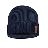 North Bund Winter Beanie Mütze Herren Damen Strickmütze Unisex Dickes Warmfutter Wintermütze Dehnbarer weicher Innerline Hut Dunkel blau