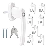 kwmobile 8X Aluminium Fenstergriff abschließbar - Kindersicherung Fenstersicherung mit Schloss in Stiftlänge 35mm - Fensterschloss in weiß RAL 9016