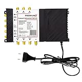 Premium X PXMS 5/6 Multischalter mit Netzteil Multiswitch 1 SAT für 6 Teilnehmer Satverteiler Digital HDTV FullHD 4K UHD 8K