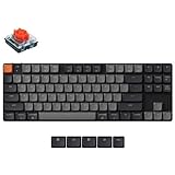 Keychron K1 Version 6 Custom Wireless Mechanische Tastatur Bluetooth/USB-C, RGB, Hot-swap, QMK/VIA Programmierbare Makros, PBT Keycaps, für Mac Windows, Gateron 2.0 Red Switch