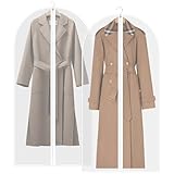 2 Stk Kleidersack Anzug Lange,Anzugtasche Kleidersack Lang 140 cmx60 cm, Kleiderschutzhüllen Kleiderhüllen Lang,Kleidersäcke mit Reißverschluss,Anzug Schutzhülle für Mäntel Brautkleider Abendkleider