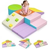 CUPCHID Soft Play Schaumstoff Bausteine Kinder,Softbausteine Klettern Riesenbausteine,Kletterspielzeug für Kleinkinder von 1–3 Jahren (JM-1221)