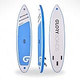 GLORY BOARDS ® Stand up Paddling Board aufblasbar – bis 180kg Tragkraft – komplettes SUP Set inkl. Carbonpaddel, Pumpe, Rucksack – Kajak Option – leichtes Stand up Paddle Board