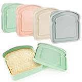 ktxaby 4 Stück Sandwich Behälter in Toastform,Wiederverwendbare Toastbox,Brotbehälter für Mittagessen,Sandwich Behälter für Zuhause,Schule,Restaurant,Mikrowelle
