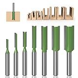 TXHF 7 Stück 6mm Schaft Gerade Fräser Set Holz Fräser Router Bit Oberfräser Nutfräser Holzfräser Fräser - 3mm,4mm,5mm,6mm,8mm, 10mm,12mm