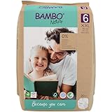 Bambo Nature Baby Windeln Größe 6 (16+kg) 20 Stück | Premium Diapers mit verbesserter Auslaufsicherheit | Ultimativen Komfort & Freiheit für Aktive Kinder, Dermatologisch getestet Nappies