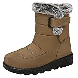 Winterstiefel für Damen, breite Passform, Stiefeletten für Damen, Kampfstiefel, Wanderschuhe, wasserdicht, Regenstiefel, warm, Schnee, flauschige Stiefel, rutschfest, leicht, Wanderschuhe,