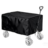 SANYCASA Faltbarer Mehrzweckwagen für Outdoor-Abenteuer, robuster Wagen mit glatten Rädern und wetterfester Abdeckung (schwarz)