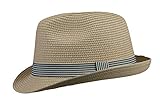 Black Jungle Peron Strohhut Sommerhut Strandhut Freizeithut Natur Trilby (Natur, 59 cm)
