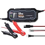caigou 1500mA Motorrad Batterieladegerät 12V Automatisches Batterieladegerät Betreuer Wasserdicht für Auto Motorrad Erhaltungsladegerät