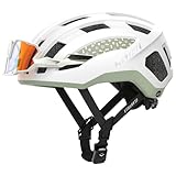 GLAMVILLA Rennradhelm für Damen und Herren City Trekking Fahrradhelm Professioneller Wettkampf Ultra Leichter belüfteter Fahrradhelm mit Magnetschnalle zum Platzieren von Brillen GrauWeiss, L 57-61cm