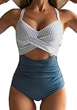 XDSP Damen Badeanzug Sport Bademode Plus Size Einteiler Push Up Sexy Modische Monokini One Piece Swimsuit
