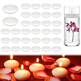 LFBEST 32 Stück Schwimmkerzen Weiss, Kerzen Schwimmende, Rauchfreie Schwimmende Kerzen, Wasserkerzen für Hochzeiten, Valentinstag, Verlobungsfeiern und Weihnachtsdekorationen