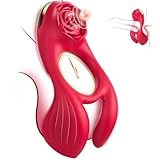 Penisring Sex Spielzeug für die Paare Extrem Sex Penis Vibrator, Sexspielzeug für Frau Männer Beide Zusammen Cock Ring 7Modi Vibration für Klitoris Stimulator & Penis Vergrößerung Zeit Verlängern Rot
