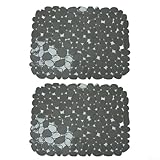 Küchen lieben diese schützenden Spülbeckenmatten, PVC, Kieselstein-Design, Geschirr-Trocken-Pad-Set, 30 x 40 cm (2 Stück) (grau)