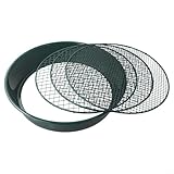 Eawfgtuw Für Metall-Gartensieb mit 12 mm, 9 mm, 6 mm austauschbaren Maschensieben, 37 cm Bodensieb für Kompostierung und Hofabfälle, inklusive Schaufel und Rechen, für eine lange Lebensdauer