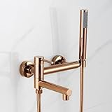Badewanne Dusche Mischbatterie Wandmontage Weiß 90 Schwenkarmatur Einhebel Badewannenarmatur Duschkopf und Schlauch Set für Badewannenarmaturen Enterprise