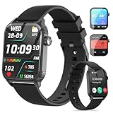 TRAUSI Smart Watches für Damen Herren, 1,8 Zoll HD Smartwatch mit 120 Sportmodi, Herzfrequenz/Schlafmonitor, IP67 Wasserdicht, Bluetooth Anruf & Musiksteuerung für iPhone/Android (Schwarz)