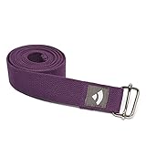 Bodhi Yogagurt | ASANA Belt aus 100% Baumwolle | Praktisches Yoga-Zubehör zur Dehnung | Yoga-Gurt mit Schiebeschnalle aus Metall | Anfänger & Fortgeschrittene | 250 x 3,8 cm (lila)
