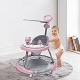 Lauflernhilfe Klappbar Gehfrei Babywalker Lauflernwagen Höhenverstellbar Vorschul Lauflernwagen 360°Laufrädern mit Musik Spielstation Spielcenter von 6 bis 18 Monaten