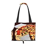 Pizza 3D 1 Druck Hundetasche Welpentragetasche Haustiere Hunde Tragetasche für kleine Hunde und Katzen und Kaninchen
