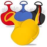 Lenkschlitten für Kinder & Erwachsene - robuster Poporutscher mit Griff - Schlitten Made in Germany - Bob Schlitten für die Wintertage - Schneeteller für groß und klein (gelb)