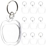 ifundom Einzigartige Acryl Schlüsselanhänger 10 Stück mit Foto Fach Apfelform Praktisch für Schlüsselband und Rucksack