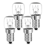 YIIFELL Backofenlampe E14 Glühbirne Backofen Backofenlampe 15w 300 Brad Hitzebeständig für Backofen, Grillöfen, Salzlampe, kühlschranklampe mit T22 Kapsel 4er 4 Stück
