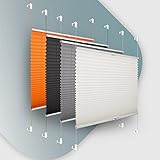 Plissee ohne Bohren Klemmfix 35x100cm(BxH) Beige Jalousie Sonnenschutz Easyfix Faltrollo Lichtdurchlässig Rollo für Fenster & Tür