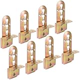ZOFUN 8er Set Bettverbinder Bettbeschlag Einhängebeschlag höhenverstellbar, 14x4.7CM Bettbeschläge Lattenrost Halter für Mittelbalken Und Lattenrost Halter- Mittelbalkenverbinder, Bettwinkel