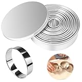 12 Stück Ausstecher Rund, Ausstechformen Rund mit Aufbewahrungsbox, Ringe Keksformen Edelstahl, Keksausstecher Rund, Donut Ausstecher Ring, Rund Plätzchen Ausstecher, zum Backen Von Teig Gebäck