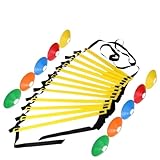 SUBLXPoten Koordinationsleiter Flexibilität, Beweglichkeitsleiter, Nylongurt, Sprungleiter, Fußball, Geschwindigkeitstraining, Logo, Geschirr, Fitness, Fußballtraining, Energieleiter(F-7m)