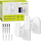 Goobay Wandlautsprecherhalterung – Universalhalterung für Lautsprecher (3,5 kg) – 20° Neigungs- & 70° Schwenkverstellung – sichere und einfache Installation – werkzeuglose Ausrichtung – Weiß 49394